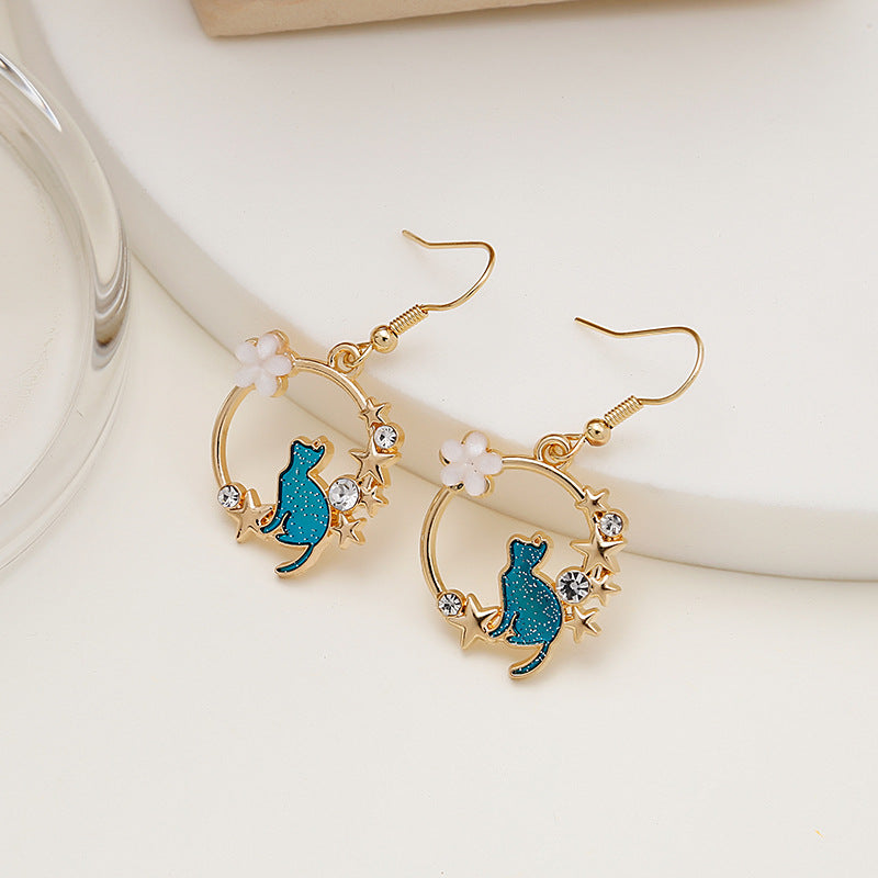 1 Pair Sweet Star Flower Alloy Earrings