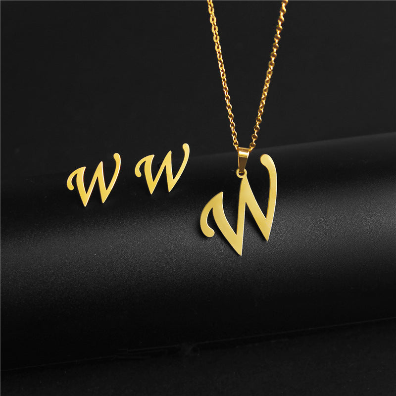 Wholesale Simple Style Letter Stainless Steel Polishing No Inlaid