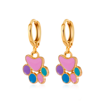 1 Pair Retro Mushroom Butterfly Alloy Drop Earrings