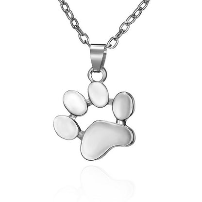 Cute Cat Paw Pendant Necklace Fashion Footprint Alloy Necklace