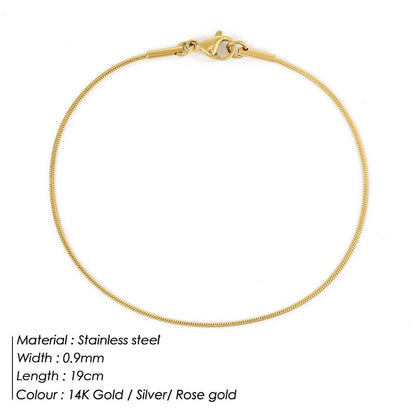 Simple Fashion Snake Bone Bracelet Gold Plated Bracelet Stainless Steel Bracelet