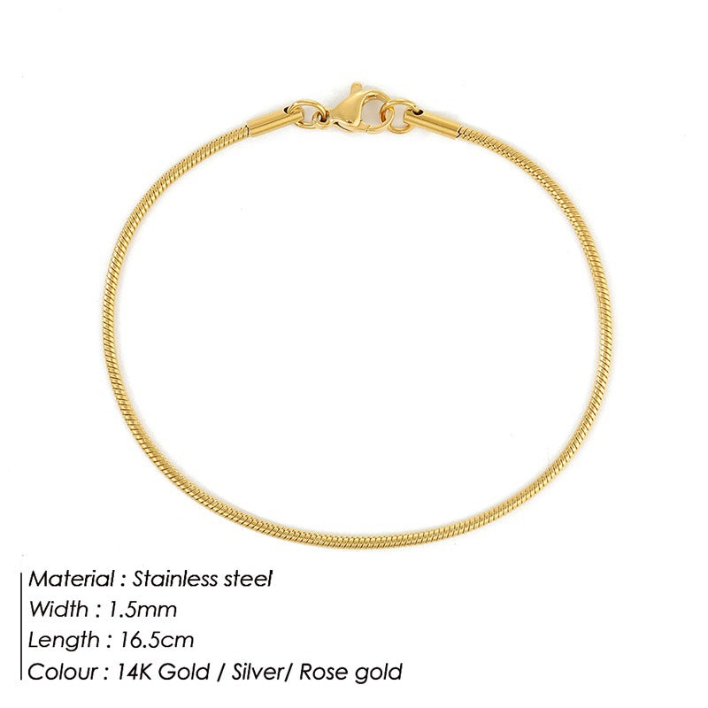 Simple Fashion Snake Bone Bracelet Gold Plated Bracelet Stainless Steel Bracelet