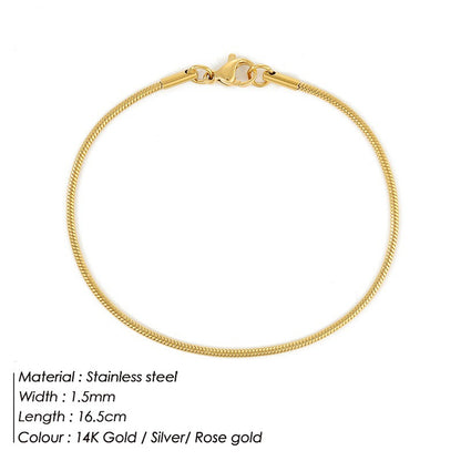 Simple Fashion Snake Bone Bracelet Gold Plated Bracelet Stainless Steel Bracelet