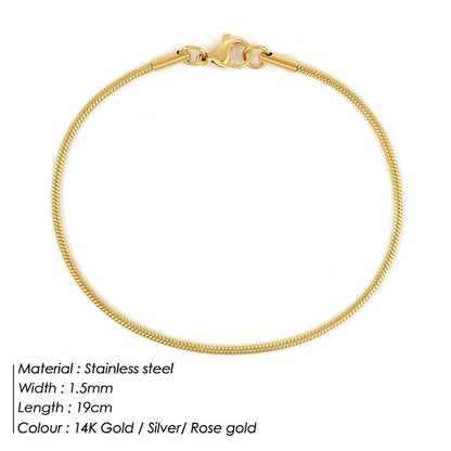 Simple Fashion Snake Bone Bracelet Gold Plated Bracelet Stainless Steel Bracelet