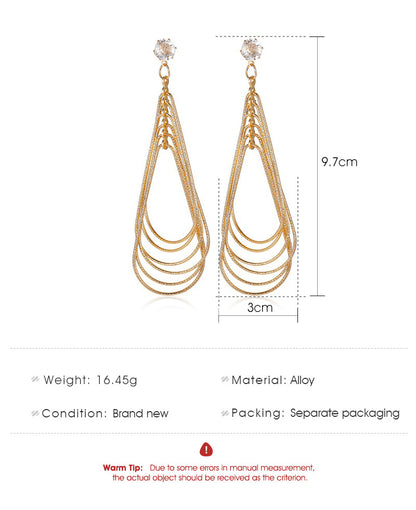 New Retro Exaggerated Geometric Pattern Multi-layer Drop Earrings Wholesale