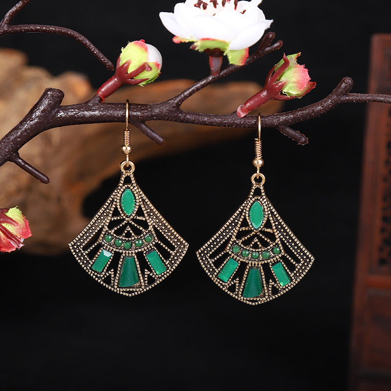 1 Pair Retro Water Droplets Metal Plating Zircon Women's Drop Earrings