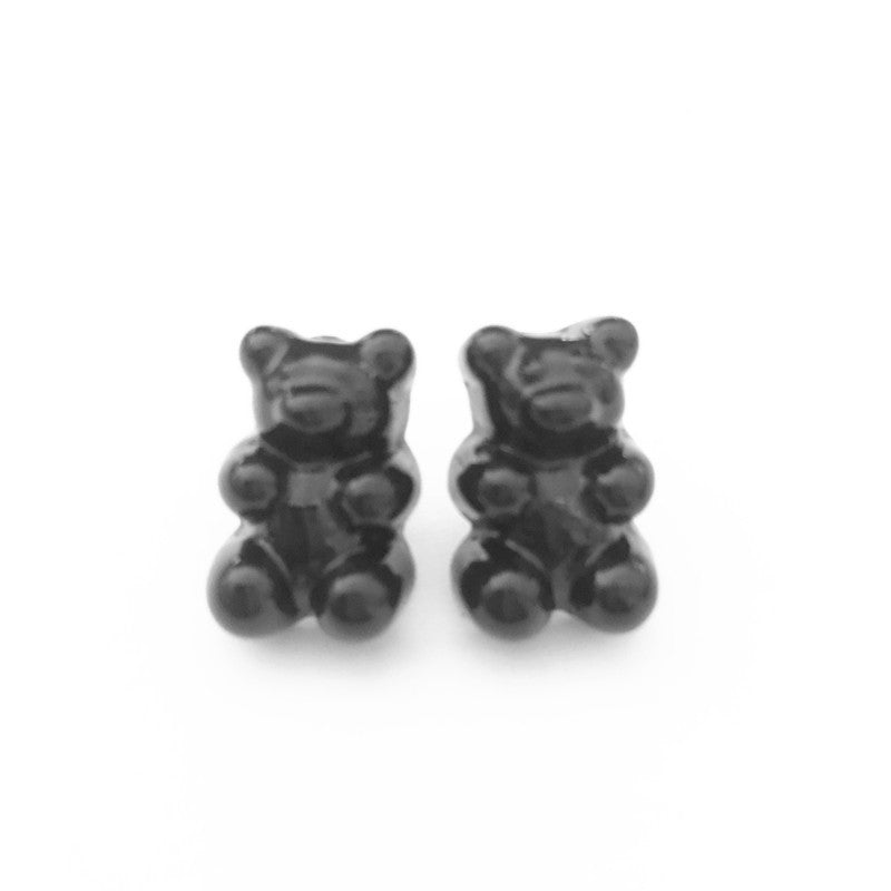 Cartoon Bear Creative Transparent Candy Color Earrings Wholesale