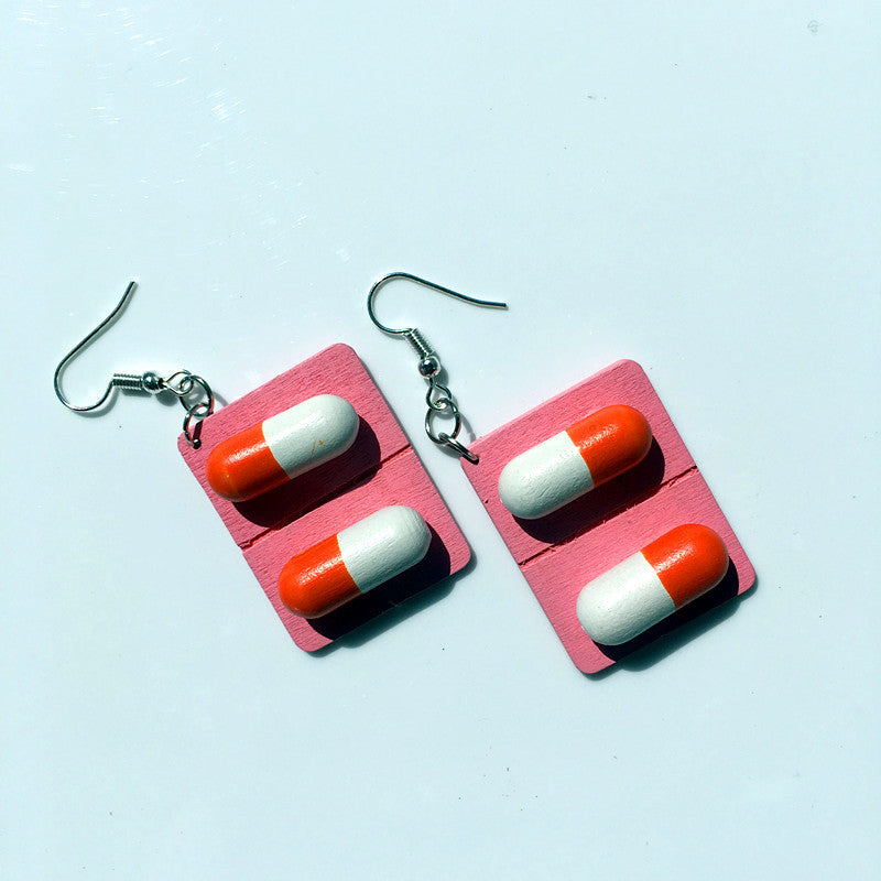 Geometric Stoving Varnish Wood Earrings