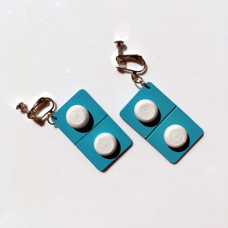 Geometric Stoving Varnish Wood Earrings