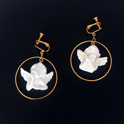 Cute Cupid Archery Angel Plaster Asymmetric Earrings Wholesale