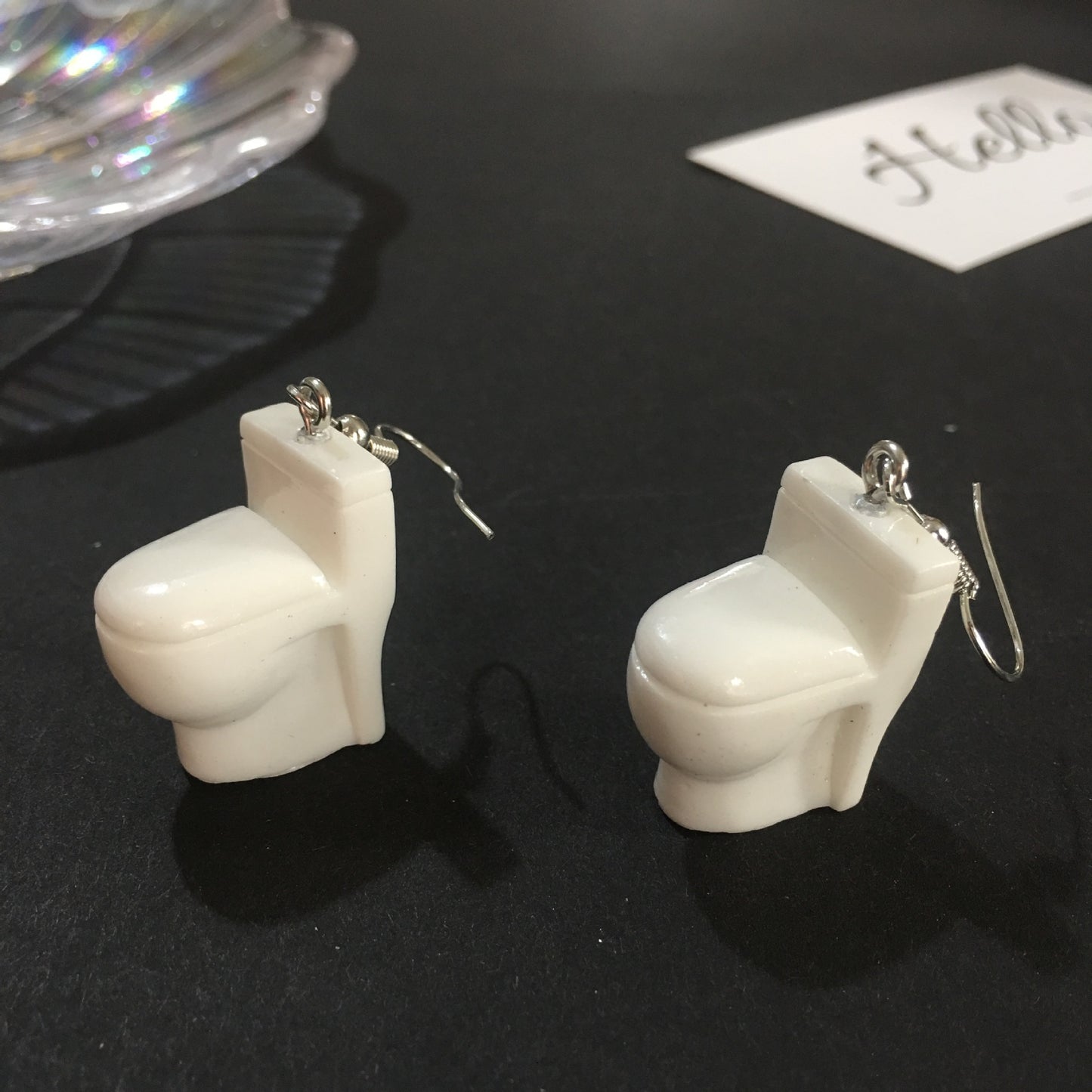 Funny Creative Hip-hop Bathtub Toilet Mini Water Dispenser Earrings Wholesale