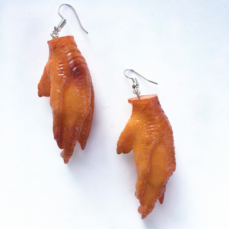 Creative Fashion Simulation Stewed Spare Ribs Chicken Wings Resin Drop Earrings