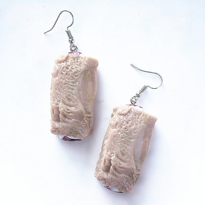 Creative Fashion Simulation Stewed Spare Ribs Chicken Wings Resin Drop Earrings