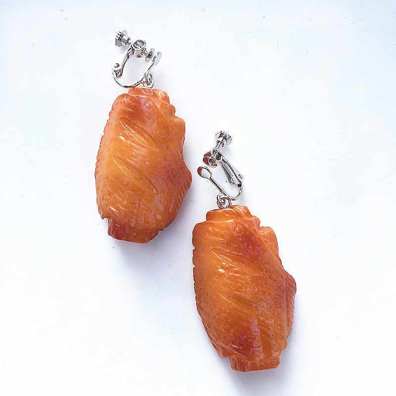 Creative Fashion Simulation Stewed Spare Ribs Chicken Wings Resin Drop Earrings