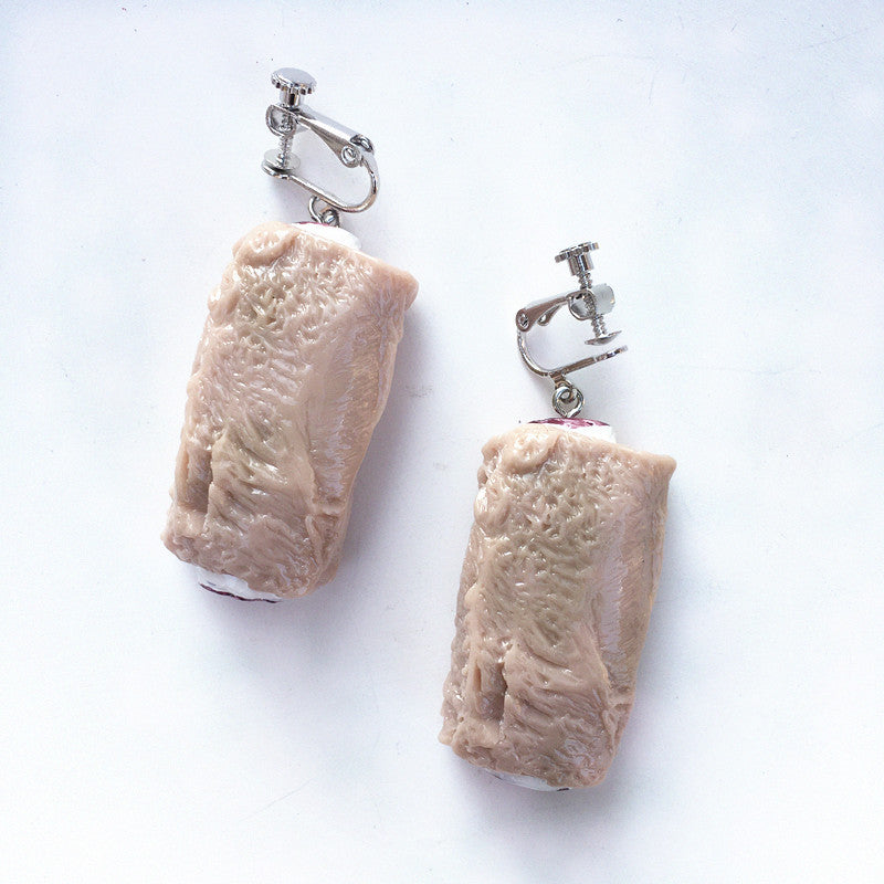 Creative Fashion Simulation Stewed Spare Ribs Chicken Wings Resin Drop Earrings