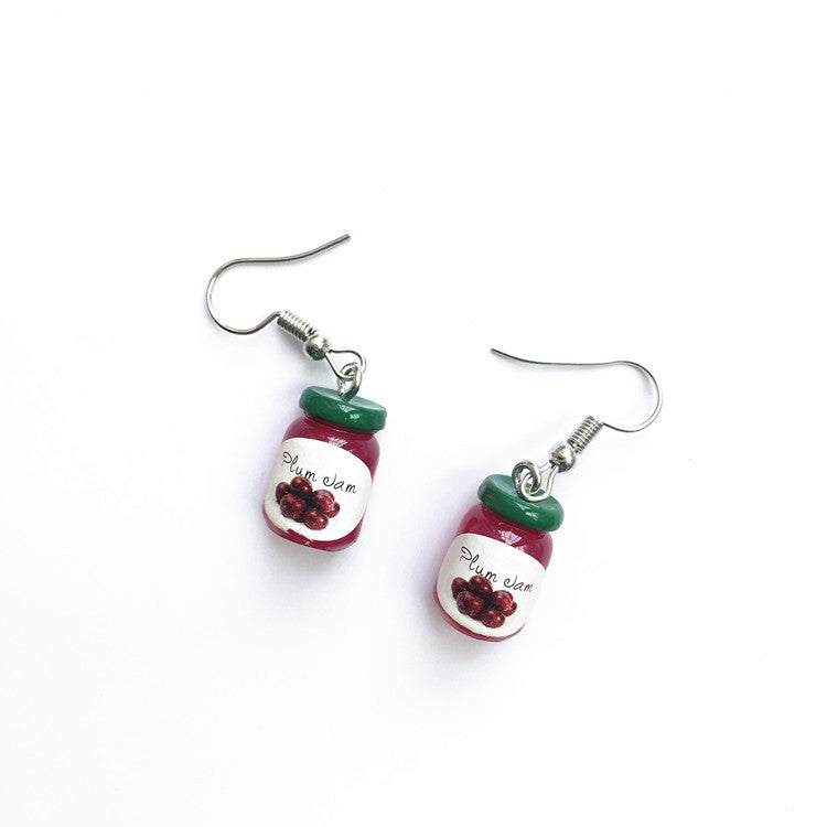 Creative Fun Jam Drink Bottle Drop Earrings Wholesale