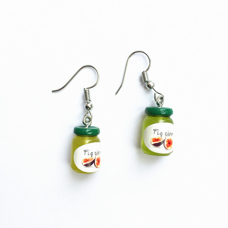 Creative Fun Jam Drink Bottle Drop Earrings Wholesale