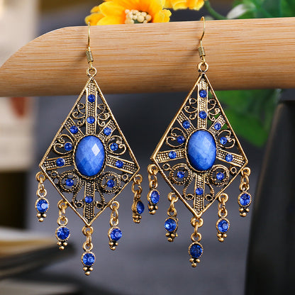 Ethnic Hollow Geometric Diamond Fashion Drop Earrings Wholesale