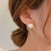 Fashion Pearl Earrings Retro Geometric C-shape Alloy Earrings