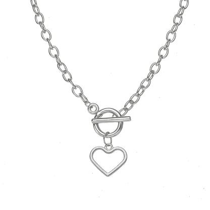 Fashion Hollow Heart-shaped Pearl Clavicle Chain Alloy Necklace