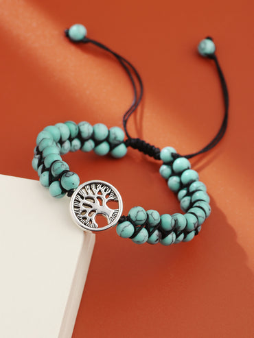 European And American Fashion Hand-woven Bracelets Bohemian Natural Turquoise Beaded Bracelet