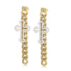 Women's Stainless Steel Golden Cross Thick Chain Earrings Wholesale