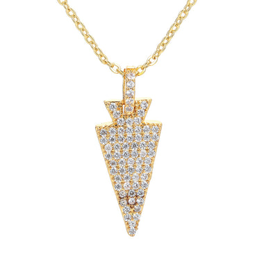 Fashion New Arrow Pendant Micro-inlaid Zircon Full Zircon Copper Necklace Wholesale