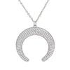 Fashion Crescent Pendant Inlaid Zircon Copper Necklace Wholesale