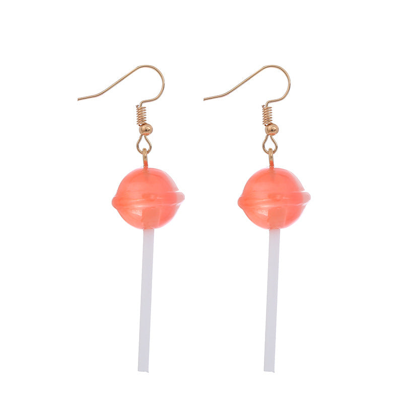 Cute Heart-Shaped Lollipop Earring Resin Candy Earrings