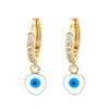 New Color Dripping Female Geometric Devil Eye Copper Earrings Diy Jewelry Accessories