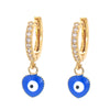 New Color Dripping Female Geometric Devil Eye Copper Earrings Diy Jewelry Accessories