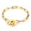 C-shaped Geometric Hollow Chain Opening Stainless Steel Bracelet