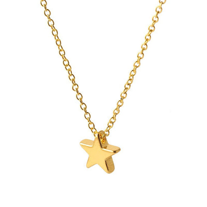 Fashion Glossy Thickened Star Alloy Pendant Collarbone Necklace