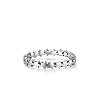 Fashion S925 Silver Sky Stars Korean Splicing Index Finger Ring