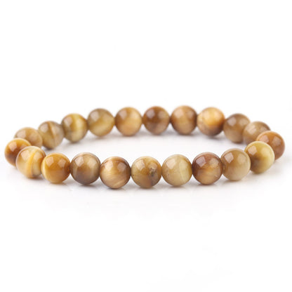 Fashion Retro Bracelet Round Natural Tiger Eye Stone Bracelet