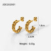 New Fashion Creative 18k Gold Double C Twist C Stainless Steel Ladies Earrings