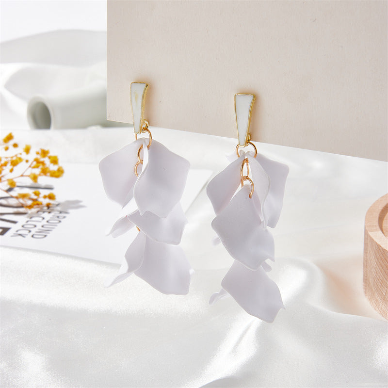 Elegant Flower Alloy Drop Earrings