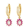 Fashion Retro Earrings Geometric Flower Diamond Copper Drop Earrings