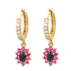 Fashion Retro Earrings Geometric Flower Diamond Copper Drop Earrings