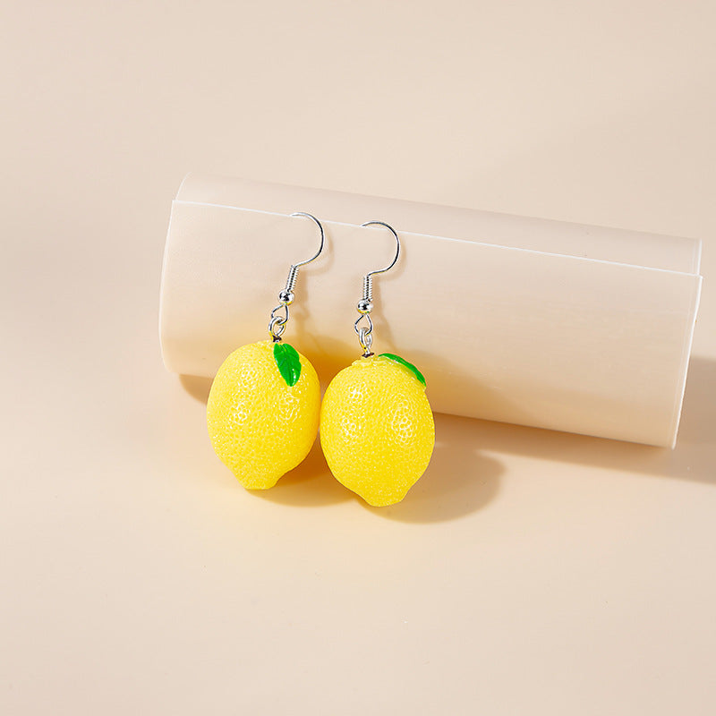 1 Pair Cute Fruit Resin Women's Earrings