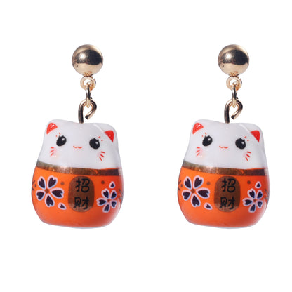 Diy Ceramic Earrings New Cute Style Ceramic Multi-color Lucky Earrings