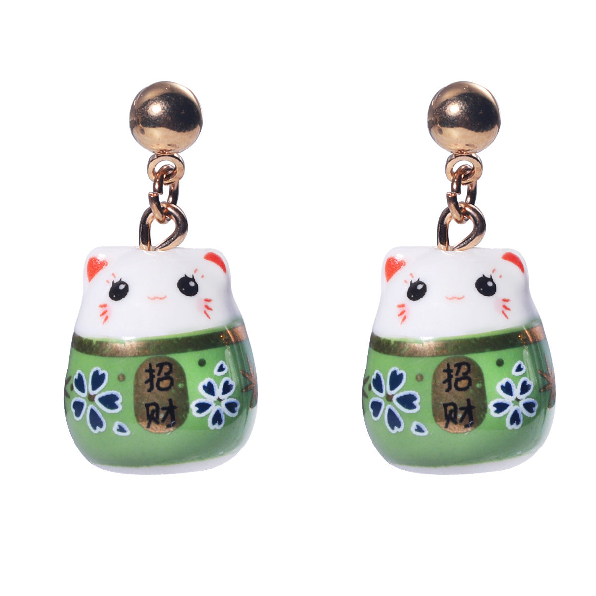 Diy Ceramic Earrings New Cute Style Ceramic Multi-color Lucky Earrings