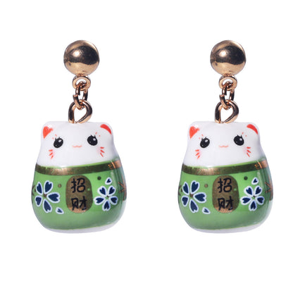 Diy Ceramic Earrings New Cute Style Ceramic Multi-color Lucky Earrings