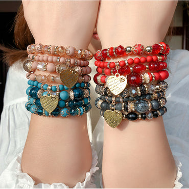 1 Set Ethnic Style Wings Arylic Artificial Crystal Alloy Beaded Women's Bracelets