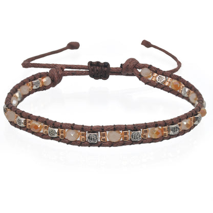 Retro Woven Leather Rope Beaded Bracelet