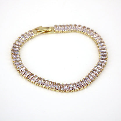 New Copper Inlaid Zirconium 18k Gold-plated Color Crystal Bracelet