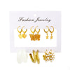 Retro Acrylic Geometric Pearl Alloy Earrings 6-piece Set Wholesale