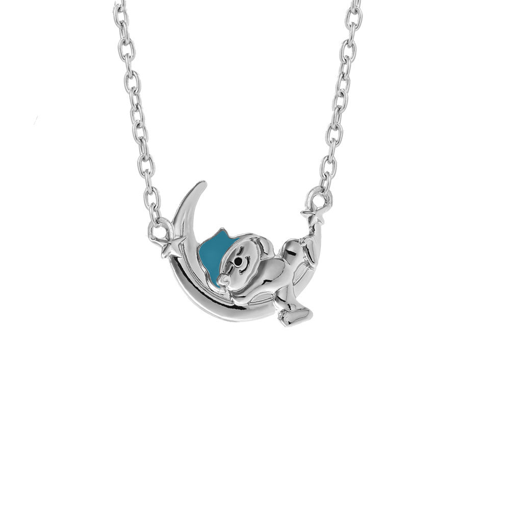 New Moon Cat On The Moon Clavicle Chain Alloy Necklace Wholesale