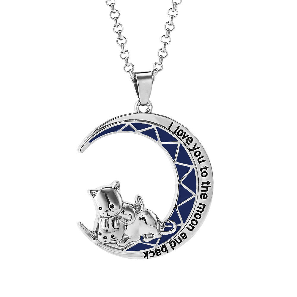 New Moon Cat On The Moon Clavicle Chain Alloy Necklace Wholesale