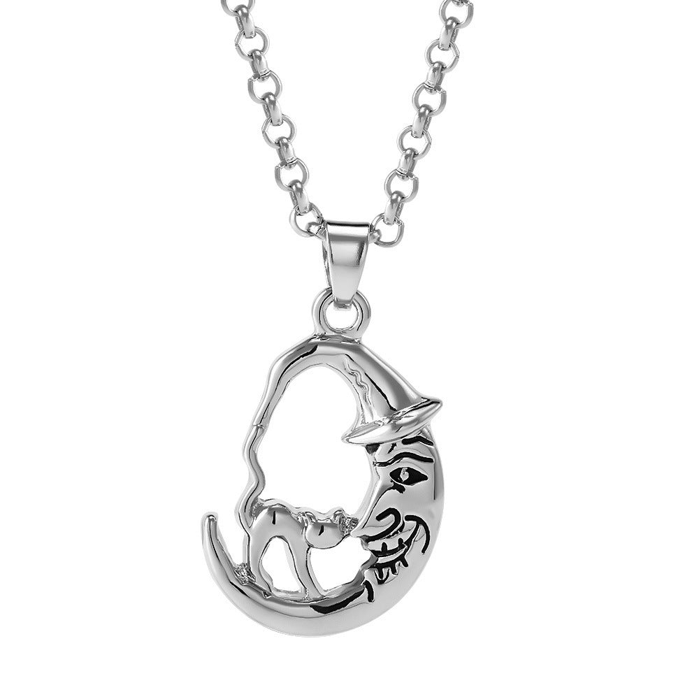 New Moon Cat On The Moon Clavicle Chain Alloy Necklace Wholesale